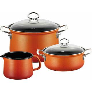 Riess Nouvelle Corall 3-teiliges Koch-Starter-Set - Emaille - Rot