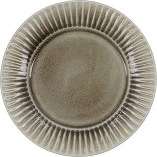 Pleat Frokosttallerken, Grey/Brown, Ø22 cm