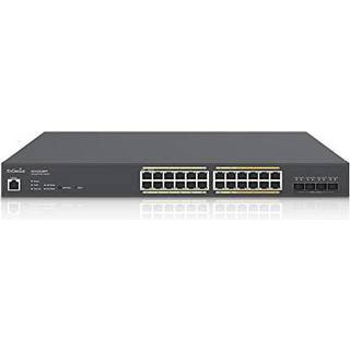 Cloud Managed Switch 16-port GbE + 8-port Multi-GbE PoE+ 410W, 4x SFP, L2, ECS2528FP