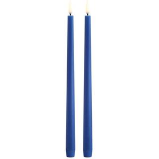 Uyuni - LED Kronelys - Slim - Royal Blue - Smooth - 2-pak - 2,3x32 cm
