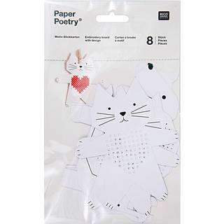 Paper Poetry Stickkarton Hund-Katze-Schnecke-Pferd