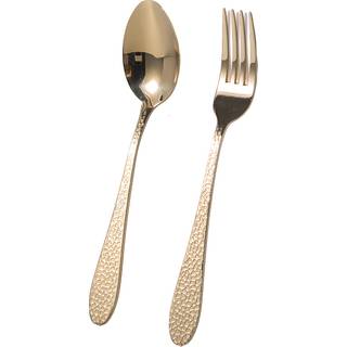 Vargen & Thor Frost Dessert Cutlery / Starter Cutlery 8 Pieces Gold - Bestiksæt Rustfrit Stål Guld - 60232425