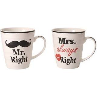 Porcelænskrus - Mr Right & Mrs Always Right