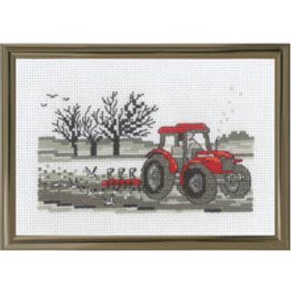 Broderikit Traktor R5794 15 x 10 cm Komplet broderisæt Traktor R5794. Perfekte dimensioner: 15x10cm. Korssting og stikkesting anvendes. Syet på hvid Aida 6,4 tråde/cm. Traktor i detalje med 7 DMC farver.