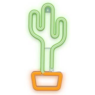 Forever Light Neon LED-lys Kaktus, batteri + USB FLNEO2, Orange/Grøn