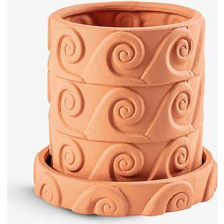 Seletti - Terracotta Vase With Saucer Onda Ø 23,5 cm H 23 cm - Vaser - Antonio Aricò - Brun