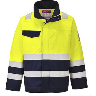 Hi-vis Modaflame jakke - Gul/Marine (Størrelse: XXL)