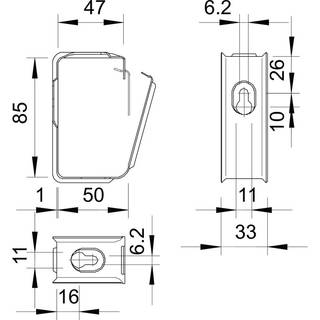 Obo Kabelholder metal rustfri a2 1x30 3x1,5