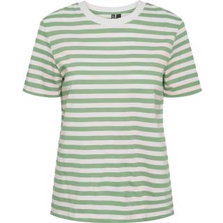 PIECES dame tee PCRIA - Quiet Green BRIGHT WHITE - XS