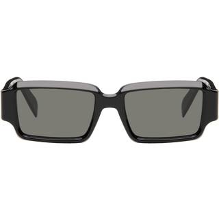 Retrosuperfuture Unisex XL9 Astro Black Solbriller Acetat Sort Grå Firkantet Normal
