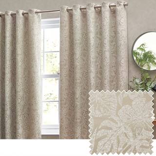 Wylder Wylder Natural Bali Botanical Jacquard Eyelet Curtains