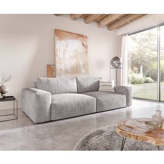 Big-Sofa Lanzo XL 270x130 cm Cord Silbergrau