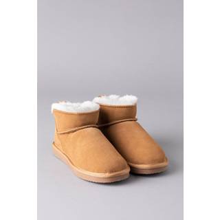 Lakeland Leather Lakeland Leather Tan Brown Ladies Sheepskin Mini Boot Slippers
