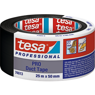 Tesa Lærredstape Duct Tape Pro Sort 25Mx50Mm
