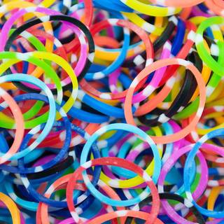 Hippie mix polka dot flerfarvede gummib?nd p?fyldning-600 b?nd & 24 c-clips fra Rainbow Loom (B0207)