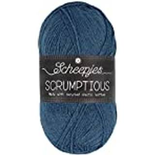 Scheepjes Scrumptious 305 Blue Surf Cake Indhold: 50% Polyester fra genanvendte plastflasker / 50% akryl Vægt/længde: 100 g = ca. 300 meter Anbefalede pinde: 4 mm Strikkefasthed: 10 x 10 cm = 20 m x 24 r Kan vaskes på skånsom maskinvask, maks. 30 °C / Tørres fladt.
