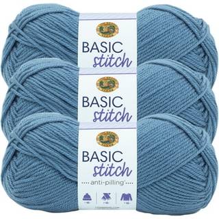 Lion Brand Yarn Basic Stitch Anti-Pilling Strik garngarn til hækling af 3-pakken stenvask