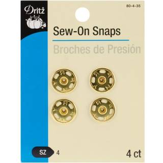Dritz 80-4-35 SEW-ON SNAPS Messingst?rrelse 4 4-COUNT