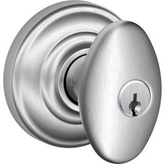 Schlage F51A SIE 626 og Siena Knob med Andover -trim Keyed Entry Lock Satin Chrome