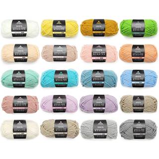 Arteza Akrylgarn til h?kling af 20 mini -skiner af kamgarn til strikning i lyse farver Maskine Vaskbart strikning H?klet forsyninger - Brug med s