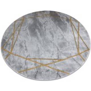 Tæppe EMERALD eksklusiv 1022 cirkel - glamour, stilfuld marmor, geometrisk grå / guld cirkel 120 cm