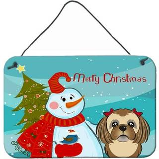 """" Caroline's Treasures Snowman med chokoladebrun Shih Tzu Wall eller Door Hanging Prints BB1869DS812 8HX12W multicolor """"