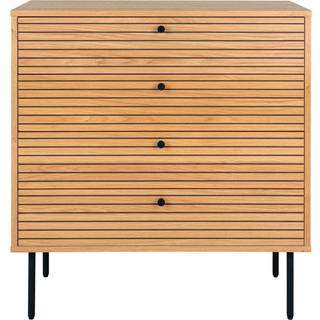 Kyoto kommode,med 4 skuffer, 80 x 85 cm, egefiner/metal, natur