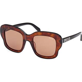 Emilio Pucci Kvinde EP0220 56E Solbriller Acetat Havana Brun Firkantet Normal