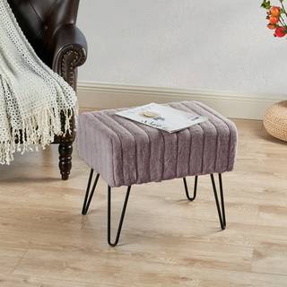 Hjem bl?de ting super mink faux pels gr? osmannisk b?nk 19 """" x 13 """" x 17 """" Charcoal stue fod hvile afgang indgangsportb?nk