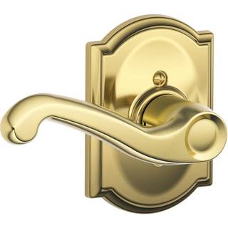 Flair Venstreh?ndet h?ndtag med Camelot Trim Non-Turning Lock Bright Brass (F170 FLA 605 CAM LH)
