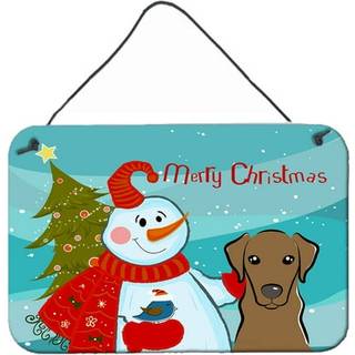 """" Caroline's Treasures Snowman med chokolade Labrador Wall eller Door Hanging Prints BB1854DS812 8HX12W """"