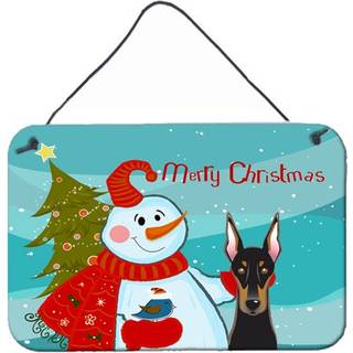 """" Caroline's Treasures Snowman med Doberman Wall eller Door Hanging Prints BB1865DS812 8HX12W Multicolor """"