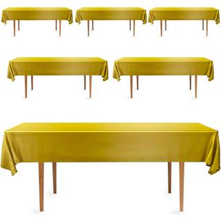 Decorrack 6 Pack Rektangulære duge BPA-fri plast 54 x 108 tommer spisebord Cover Cloth Gold (6 Pack)