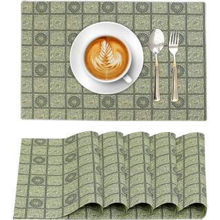 Ruvanti placemats 100% bomuld 13 x19 tommer spisebord placemats s?t af 6 moderne stedm?tter til spisebordindretning k?kken og bord senget?j kaffe