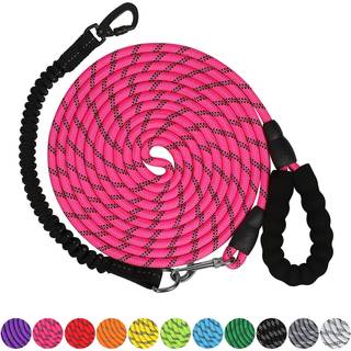 Lang hundeb?nd 40 ft: Tungt reb snor til hunde tr?ning med drejelig l?sbar krog reflekterende tr?de bungee og polstret h?ndtag - hund bly til sto