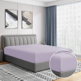 Cathay Home Luxury Wrinkle and Fade Resistent Double Brushed Ultra Soft Microfiber 14-tommer Standard Pocket Single Fitted Sheet Lavender King