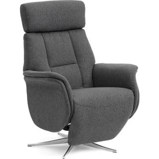 Master | Grå Stof | Lænestol m. indbygget fodstøtte