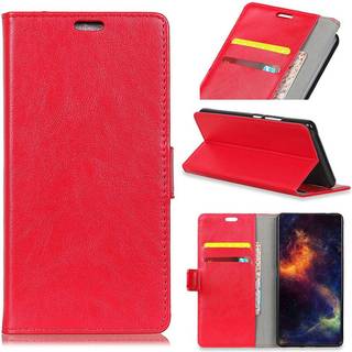 Samsung Galaxy Note9 mobiletui i kunstlæder med Crazy Horse struktur samt pung - Rød
