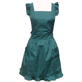 Hyzrz Cute Dejlig bomuld Retro Kitchen Cooking Forud for Women Girls Vintage Baking Victorianske forkl?de med lommer til gave (gr?n)