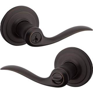 Kwikset Tustin Entry Door Handle med lås og nøgle Sikker nøglet reversibel håndtag Udvendigt til hovedindgang og soveværelser venetiansk bronze p