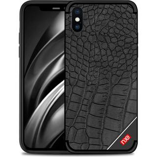 NXE iPhone Xs Max beskyttelsesetui i silikone med krokodille tekstur - Sort