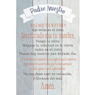 Dexsa Padre Nuestro - Lord's Prayer - Inspirerande ordstäv på spanska 6x9 träplack med staffli och vägghängare | Gjord i USA