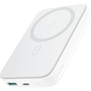 SiGN Magnetic Wireless Mini Powerbank 10000mAh, USB-C, USB-A, Hvidt