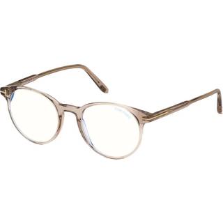 TOM FORD Mand FT5695-B 045 Optiske stel Acetat Brun Rund Normal Blåt anti -lys - til pc