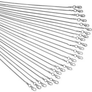 24 stk kæder til smykker, der fremstiller 20 tommer 925 sterling sølvbelagt 1,2 mm diy slange kæde bulk link halskæde med hummerlås