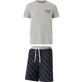 Tommy Hilfiger SS Woven Drawstring PJ Set - Navy/Grey - Medium