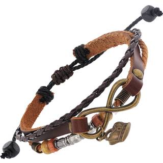 trendor 75804 Armband mit Unendlichkeits-Symbol Leder/PU Braun-Schwarz