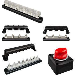 Klemrække Victron Busbar, 6 x M12, 150 A, med låg