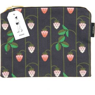 Pouch Erdbeeren blau 17x23cm