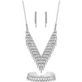 Mood Mood Silver Tone Crystal 3 Piece Shower Matching Jewellery Set
